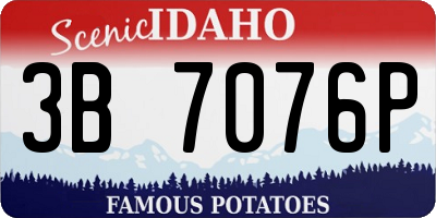 ID license plate 3B7076P