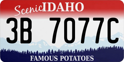 ID license plate 3B7077C