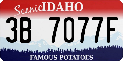 ID license plate 3B7077F