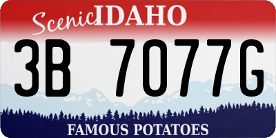ID license plate 3B7077G