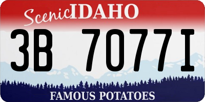 ID license plate 3B7077I