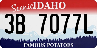 ID license plate 3B7077L