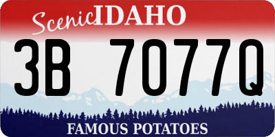 ID license plate 3B7077Q