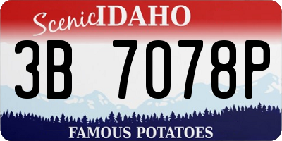 ID license plate 3B7078P