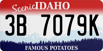 ID license plate 3B7079K