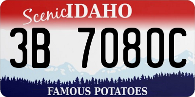 ID license plate 3B7080C