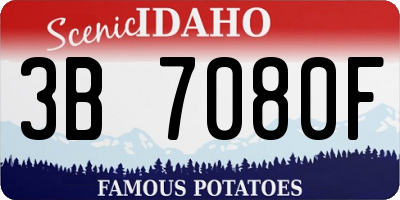 ID license plate 3B7080F