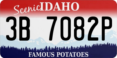 ID license plate 3B7082P