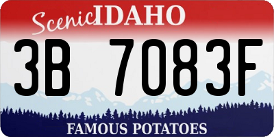 ID license plate 3B7083F