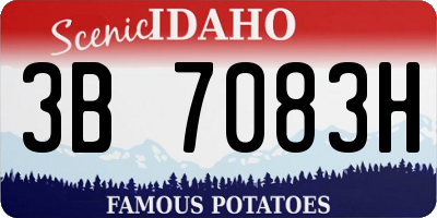 ID license plate 3B7083H
