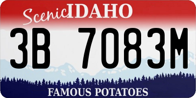 ID license plate 3B7083M
