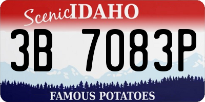 ID license plate 3B7083P
