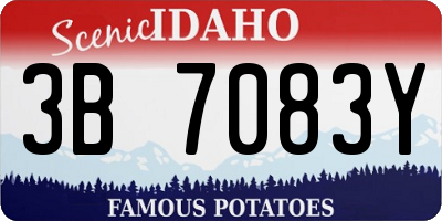 ID license plate 3B7083Y