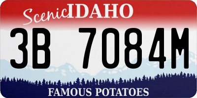 ID license plate 3B7084M