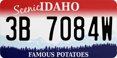 ID license plate 3B7084W