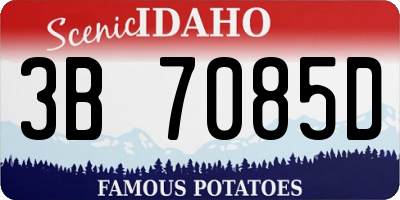 ID license plate 3B7085D