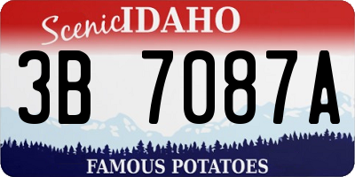 ID license plate 3B7087A