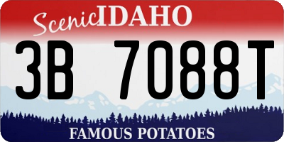ID license plate 3B7088T
