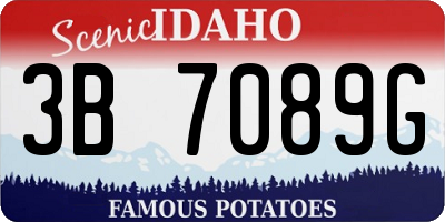 ID license plate 3B7089G