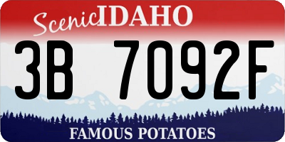 ID license plate 3B7092F