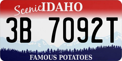 ID license plate 3B7092T