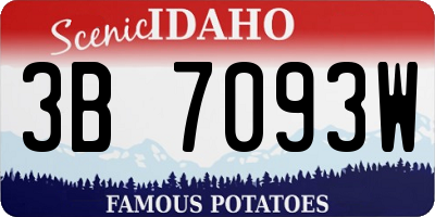 ID license plate 3B7093W