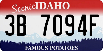 ID license plate 3B7094F