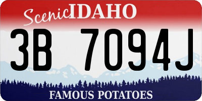 ID license plate 3B7094J
