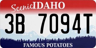 ID license plate 3B7094T