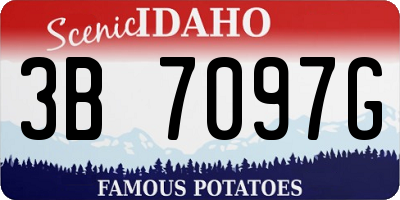 ID license plate 3B7097G