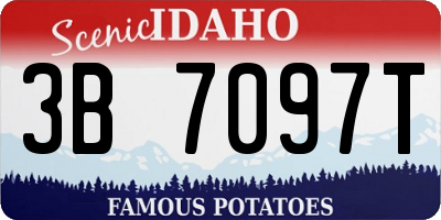 ID license plate 3B7097T