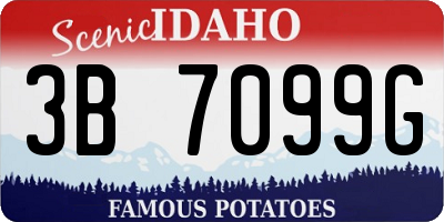 ID license plate 3B7099G
