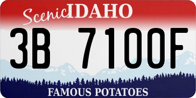 ID license plate 3B7100F