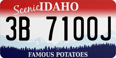 ID license plate 3B7100J