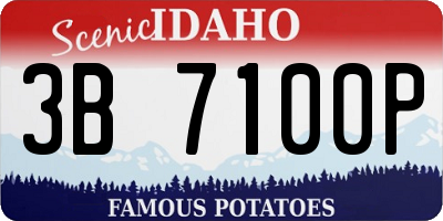 ID license plate 3B7100P