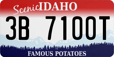 ID license plate 3B7100T