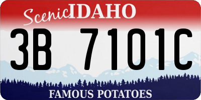 ID license plate 3B7101C