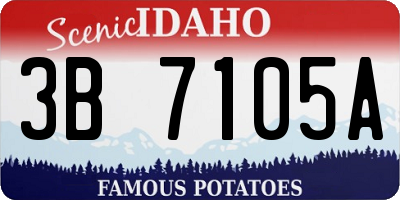 ID license plate 3B7105A