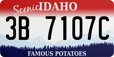 ID license plate 3B7107C