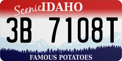 ID license plate 3B7108T