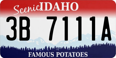 ID license plate 3B7111A