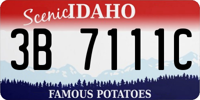 ID license plate 3B7111C