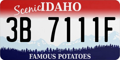 ID license plate 3B7111F