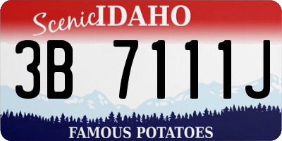 ID license plate 3B7111J
