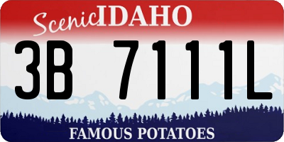 ID license plate 3B7111L