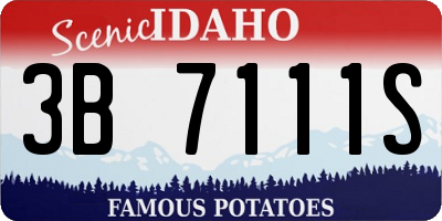 ID license plate 3B7111S