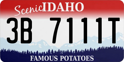 ID license plate 3B7111T