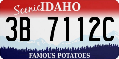 ID license plate 3B7112C