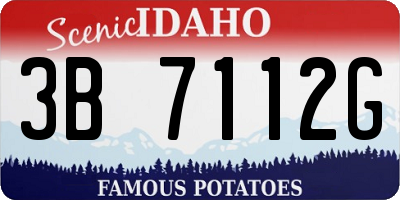 ID license plate 3B7112G