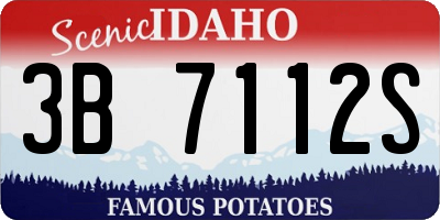 ID license plate 3B7112S